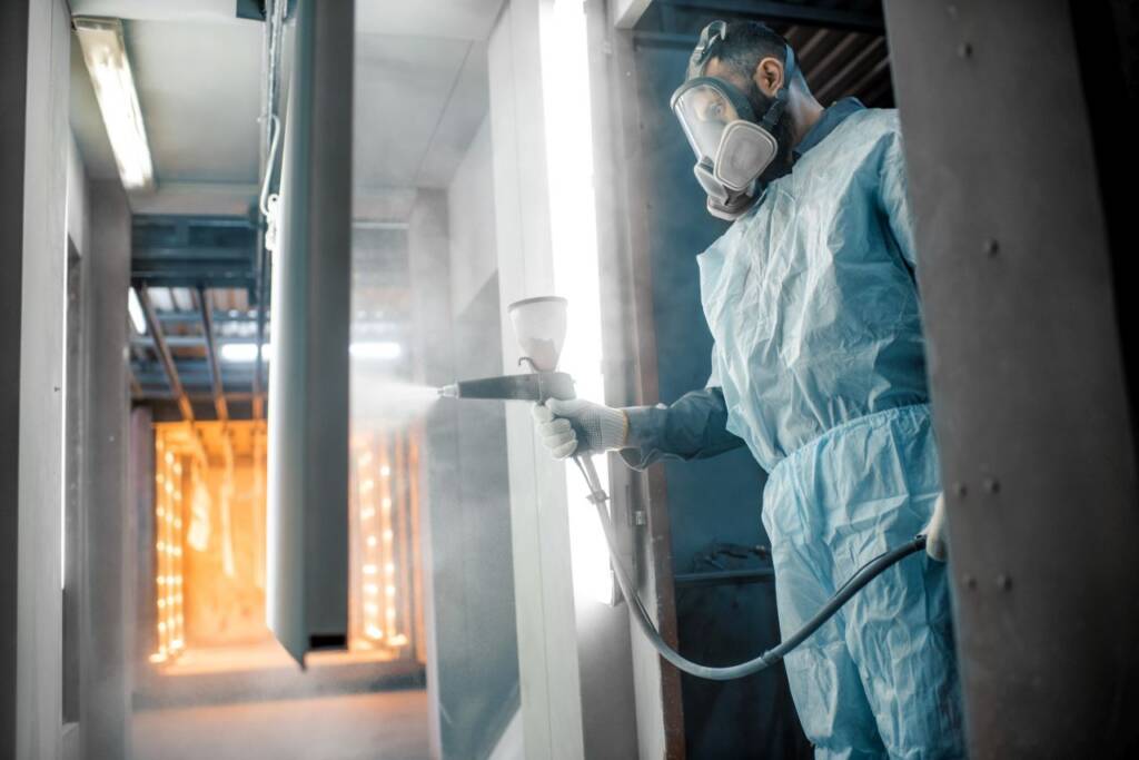 Powder Coating in a paint shop