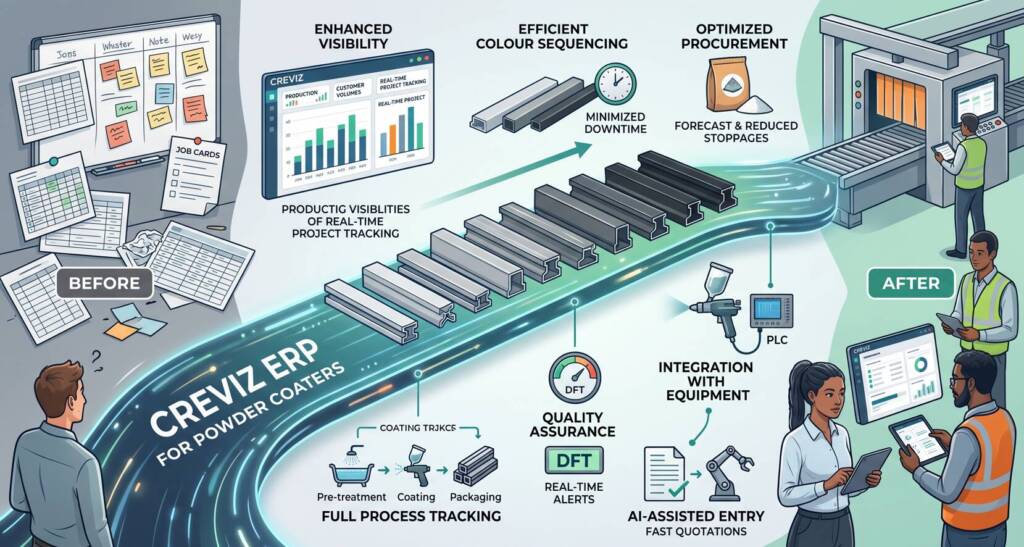 Erp System brings order to a powder coating paint shop